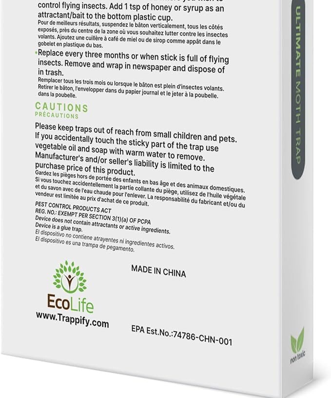 Trappify Adhesive Moth Traps for Clothes | Monitoring Pantry Moth Traps for House Indoor | Easy Setup Glue Trap for Kitchen, Cabinet, Cupboard, Storage Rooms (12 Pack)