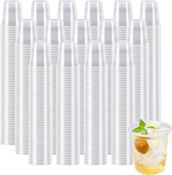 BYSNOW 1500 Pack 3 oz Clear Plastic Cups, Small Bathroom Cups, Disposable Mouthwash Cups, Cold Plastic Drinking Cups for Party, Picnic, Travel, Soda, Juice
