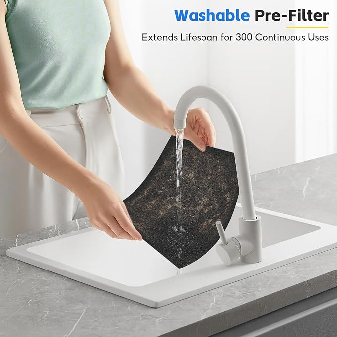 2-pack PP02 Replacement Filter, Compatible with oneisall PP02 Pet Air Purifier, Double-Sided HEPA Filter with Washable Pre-Filters for Pet Hair, Dander, Odor, Pet Care