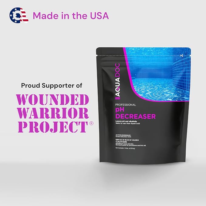 MAV AquaDoc pH Down for Pools - 10lb - Sodium Bisulfate pH Decreaser for Pool & Alkalinity Decreaser - Easy Dissolving Dry Acid Pool Chemicals Made in the USA