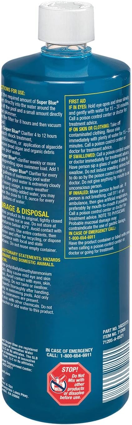 GLB 71205-SP-04BX Super Blue Pool Clarifier, 128-Ounces
