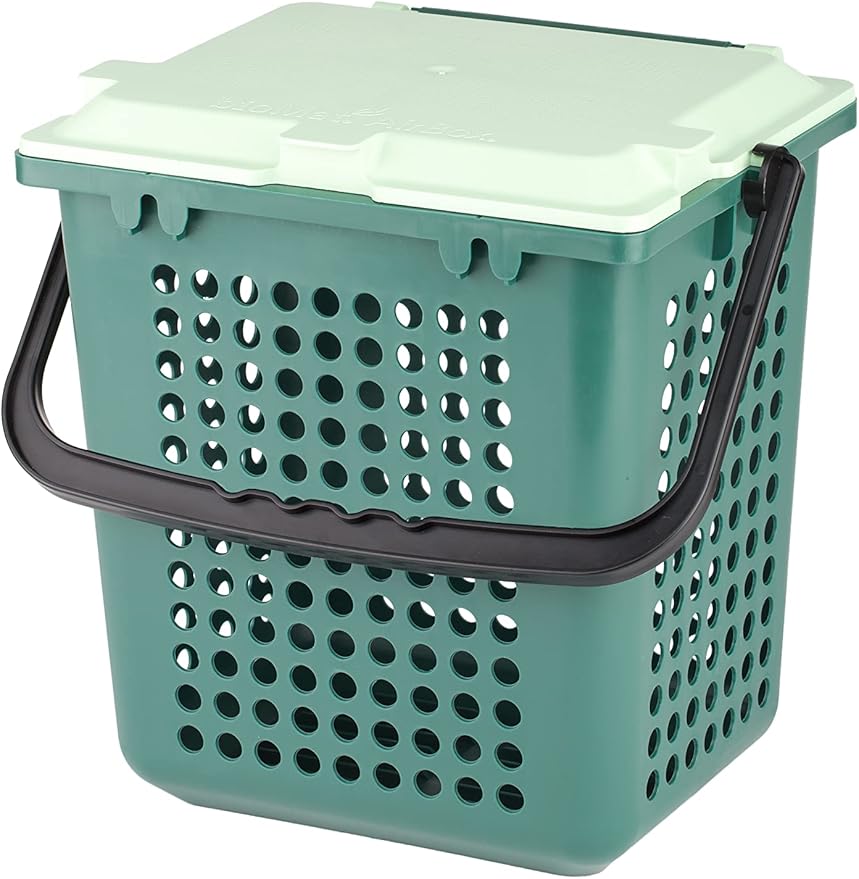 bioMat AirBox Compost Bin for Countertop with 2.6 Gallon Food Waste Bags (125 Bags), BPI Certified