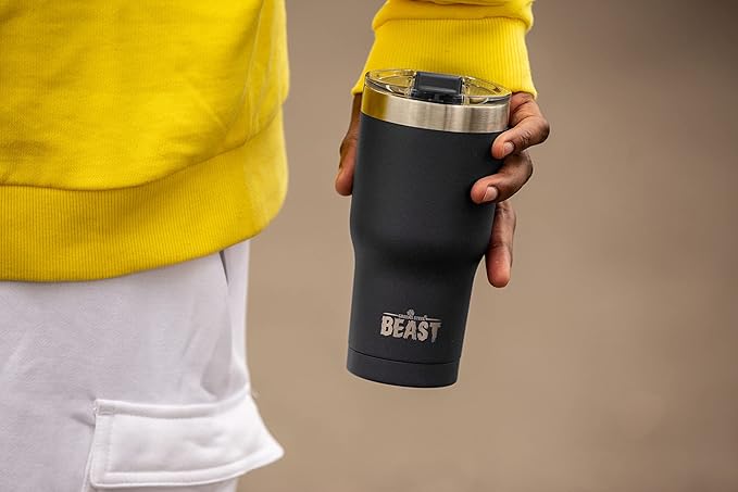 Beast 20 oz Tumbler Stainless Steel Vacuum Insulated Coffee Ice Cup Double Wall Travel Flask (Matte Black)