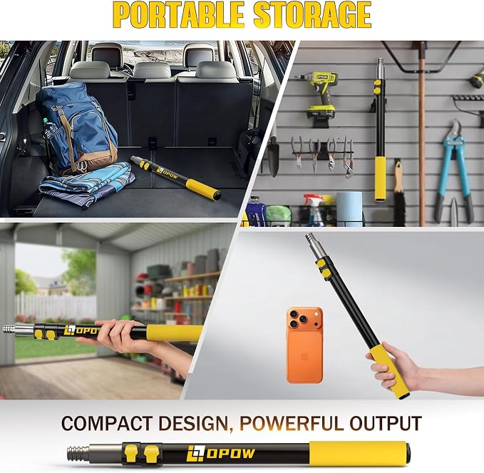 1.5-3ft Paint Roller Extension Pole, Sturdy Aluminum Telescopic Pole with Flip-Lock, Universal Thread, Multi-Purpose Extendable Pole for Indoor Touch-ups, Window Cleaning