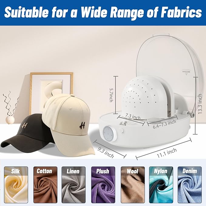 INNOPAW Automatic Cap Cleaner with steam and Dry,steam Cleaning&Ironing and Drying for Bucket Baseball Cap,hat Cleaner&Dryer for Trucker hat etc.…