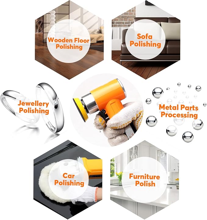 10Pcs Polishing Wheel Wool Buffing Pad Microfiber Pads Assortment Kit Includes 4 Cotton Buffing Wheels, 3 Inch 5 Inch Polishing Pad for Drill Buffer Attachment for Polishing and Buffing