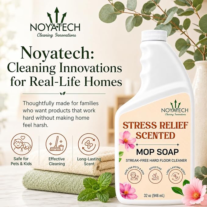 NOYATECH Floor Cleaner Concentrate - Makes 16 Buckets at 2 oz Each - Robot and Spray Mop Compatible Liquid for Hardwood, Tile, Laminate, Vinyl & Stone, 32 oz