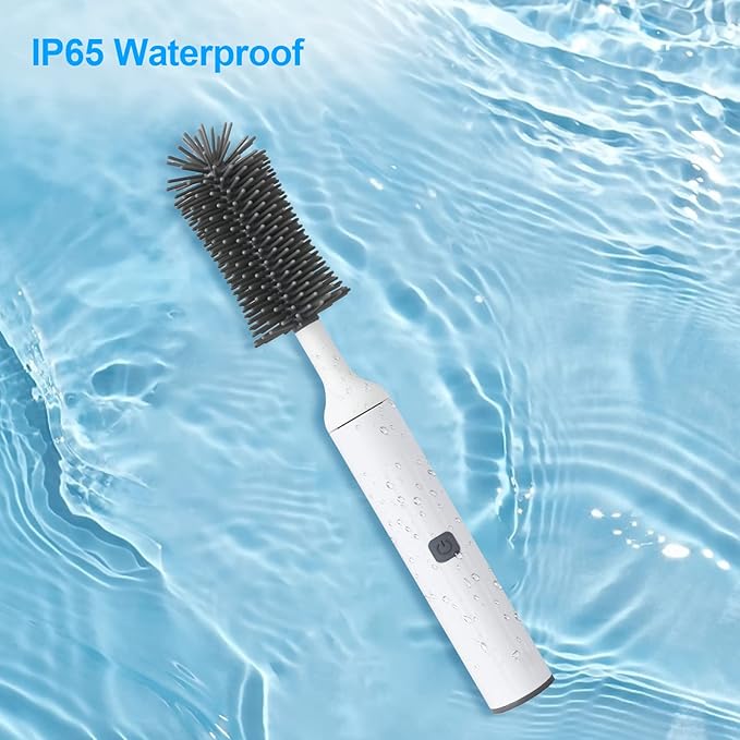 Electric Bottle Brush Cleaner Kit with Rechargeable Baby Bottle Brush Cleaner, Pacifiers Cleaner,Gap Cleaner, Long Straw Brush, Waterproof,Baby Newborn Essentials,Gift for Mothers,White