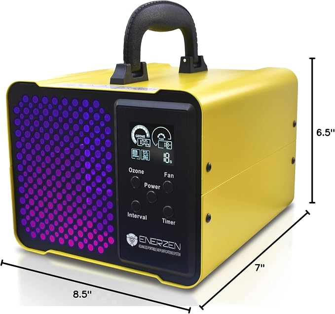 Enerzen O-922D - Digital Ozone Generator for Eliminating Odors - O3 Machine Air Ionizer Deodorizer with Adjustable Settings for Any Room Size