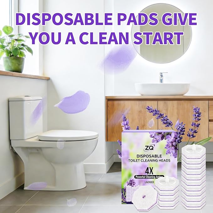 80 Count Toilet Bowl Wand Refills for Clorox, Disposable Toilet Brush for Clorox Wand Cleaning System, Upgrade Toilet Bowl Cleaner Refill Pads for Closestool Cleaning,No Falling Apart,Light Scent