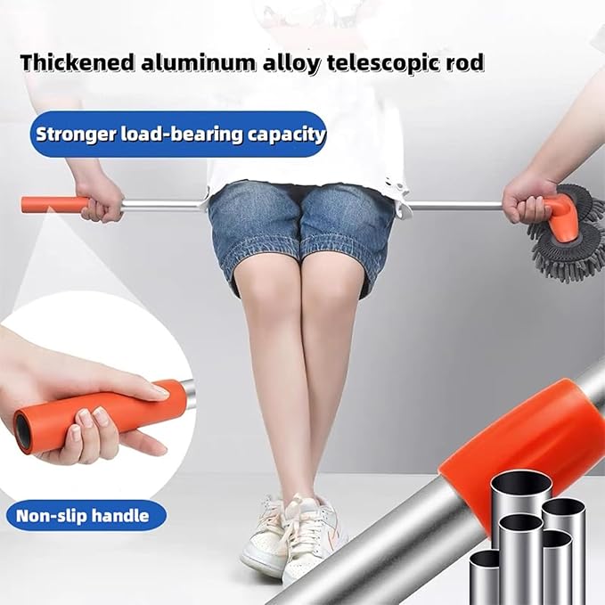 Double Head Car Wash Mop with Long Handle 360Β°Rotating Car Wash Brush Chenille Microfiber Cleaning Kit Not Hurt Paint Scratch Free(Single Set Mop)