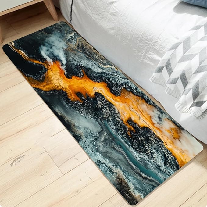 WODEJIA Non Slip Bath Rugs Sponge Foam for Bathroom,Flannel Mat Rug for Living Room, Absorbent MatS for Forlaundry Room and Kitchen,Art Welcome Mat 47x18 Inches