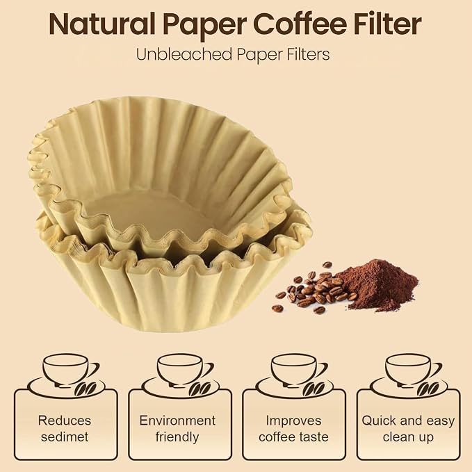 Cafe Le Rou Coffee Maker Cleaner and Descaler Tablets, Universal Cleaning Solution for All Machines | Paper Coffee Filters, 400 Count, Biodegradable, Natural Fibers 8-12 Cups