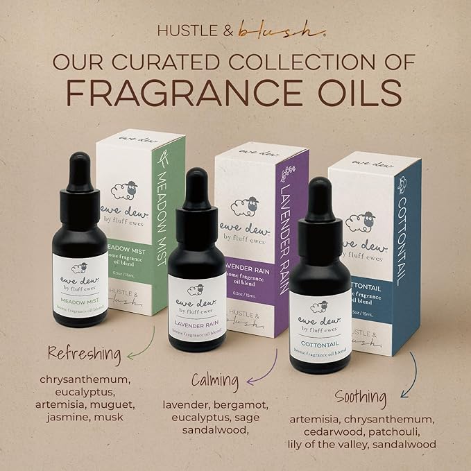 Hustle & Blush Essential Oil for Dryer Balls, 15ml Meadow Mist, Natural Laundry Fragrance, Long-Lasting Fresh Scent, Wool Dryer Balls Ideal for Diffusers, Candle Making, Multi-Use for Home & DIY