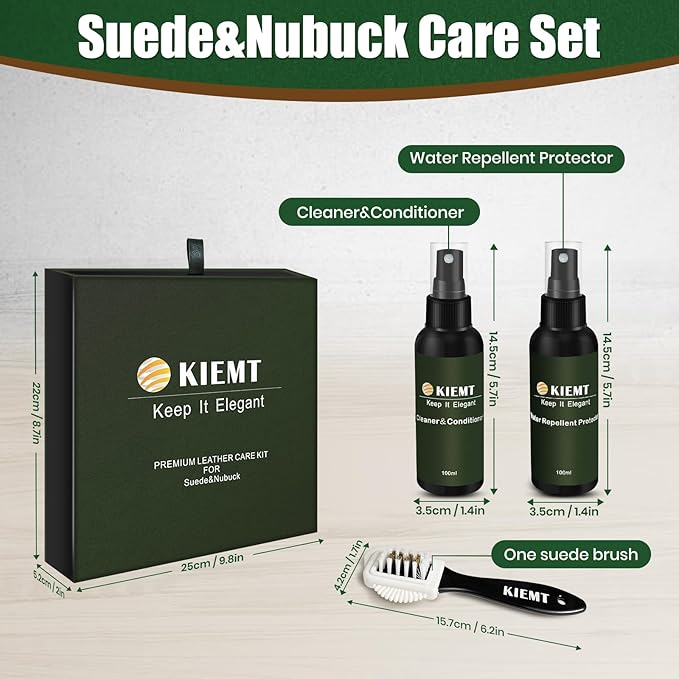 KIEMT Suede and Nubuck Cleaner Protector Spray Leather Cleaner and Conditioner for Sheepskin Sofa, Couch, Boot, Furniture