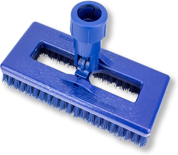 SPARTA 3638831EC05 Polyester Rectangle Scrub Brush, Floor Brush, Cleaning Brush With Swivel Head For Cleaning, 8 Inches, Blue