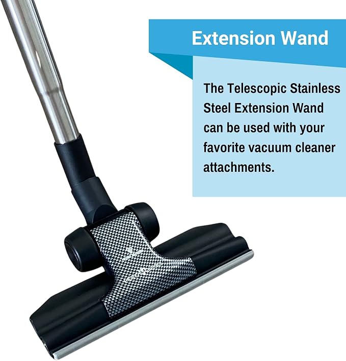 Wessel-Werk Adjustable Vacuum Extension Wand for Canister or Central Vacuum Accessories and Hoses, Fits 1-1/4 inch (32mm) Vacuum Accessories and Hoses (Button Locking)