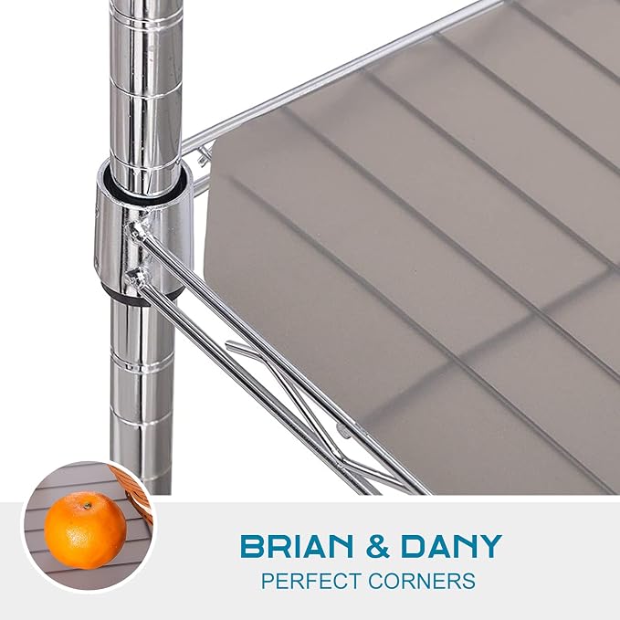 BRIAN & DANY Wire Shelf Liner 11.8" X 16.6", Heavy Duty Shelf Liners for Wire Shelving, Waterproof Protector Mats, Set of 5, Charcoal