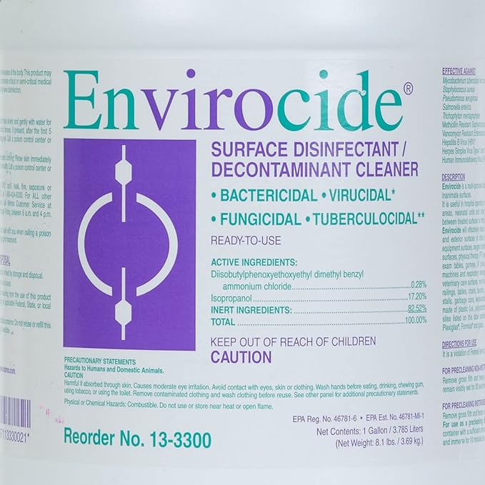 Envirocide Surface Disinfectant Cleaner Liquid 1 gal. Jug Alcohol Scent 1 Ct 13-3300