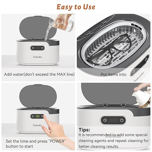 600ml Ultrasonic Jewelry Cleaner, Digital Timer, Deep Sonic Cleaning for Eyeglasses, Rings, Silver, Coins & Makeup Brushes