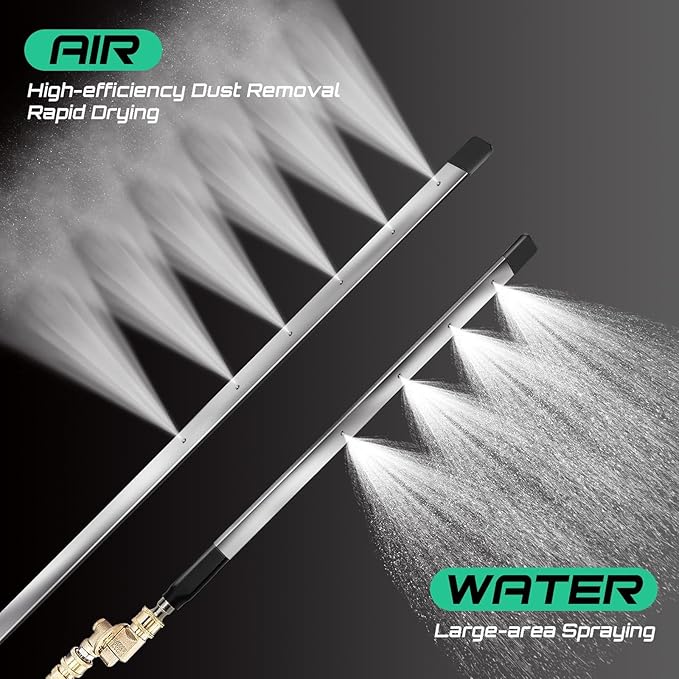 47" & 24" Radiator Cleaning Wand 2-Piece Set, 4500 PSI Stainless Steel Dual Water/Air Radiator Cleaner with Pressure Washer Gun Adapter & Tips for Cars, Trucks, Heavy Equipment,Silver& Black
