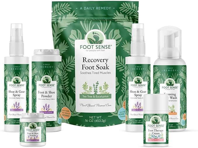 FOOT SENSE All Natural Foot & Shoe Powder, Foot Odor Eliminator for Long-Lasting Odor Control Lasts up to 6 Months, Deodorizes, Safe for Men, Women, Kids, Athletes, 100g