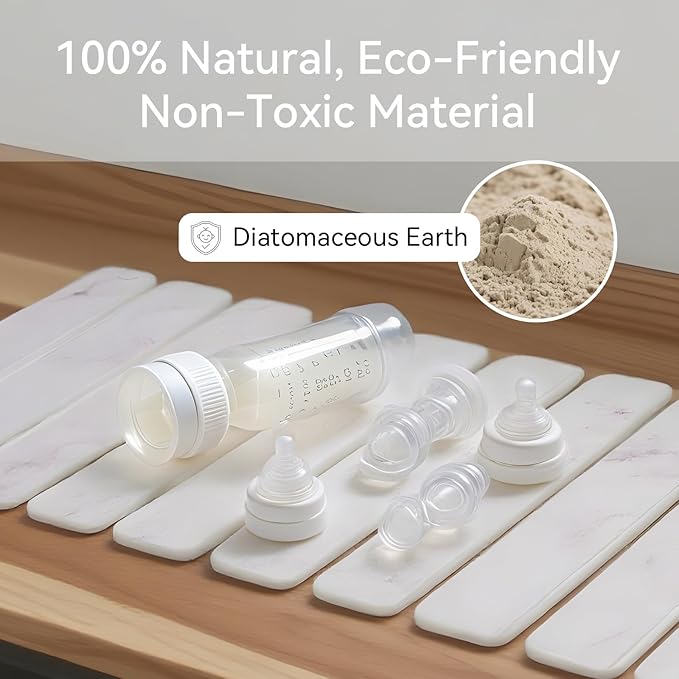 Stone Drying Mat for Kitchen Counter, 24"(L)×16"(W), Drying Matt Kitchen Counter, Stone Dish Drying Mat, Foldable Diatomaceous Earth Mat