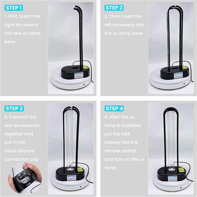 UV Light Sanitizer, Ultraviolet Lamp with Remote Control for Bed Bugs and Dust Mites, Home Disinfection Device UV Lamp for Home, Room & Kitchen, Ultraviolet Light with 3 Speed Timings