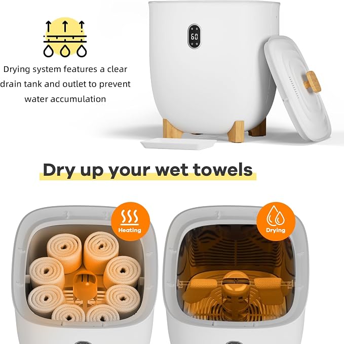 Towel Warmers for Bathrooms, 20 Liter Portable Electric Towel Heater with Heating & Drying Modes, Telescopic Rod, Heated Blanket Warmer Dryer for Home, Spa, Travel