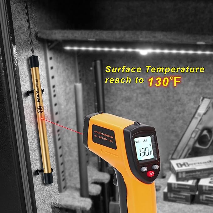 MAXSafes Gun Safe Dehumidifier Rod, Dry Rod - Easy Installation Plug-in Electric Dehumidifier Eliminates Moisture for Gun Safes & Cabinets, ETL Approved, 24in