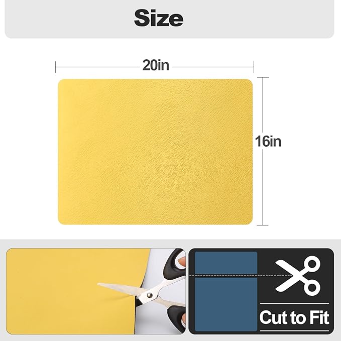 Ecotrim - Dish Drying Mat for Kitchen Counter | Coffee Bar Mat for Countertops | Heat Resistant Drainer Mat with Non-slip Rubber Backed | Hide Stain Kitchen Absorbent Draining Mat | Yellow 16"x20"