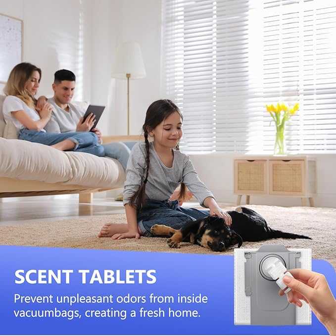 27 Pcs Qrevo Curv 2 Replacement Accessories Compatible with Qrevo Curv 2 Flow Robot Vacuum, 1 Set Mainbrush, 1 Roller Mop, 6 Scent Tablets, 4 HEPA Filters, 6 Dust Bags, 6 Side Brushes