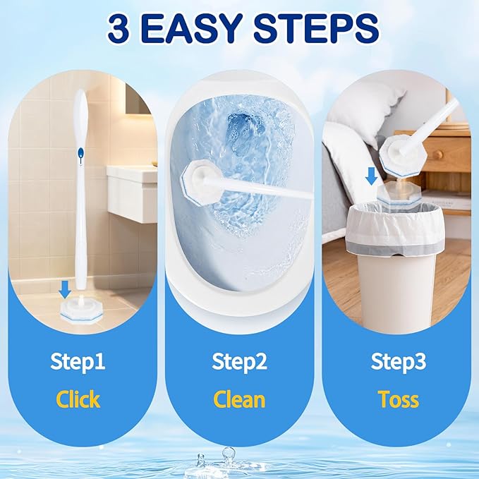 80 Count Toilet Wand Refills for Clorox Toilet Wand - 5X Cleaning Power Toilet Bowl Cleaners with Fresh Fragrance, Upgrade 3-Layer Thickened Toilet Brush, No Falling Apart | 360° Efficient Cleaning