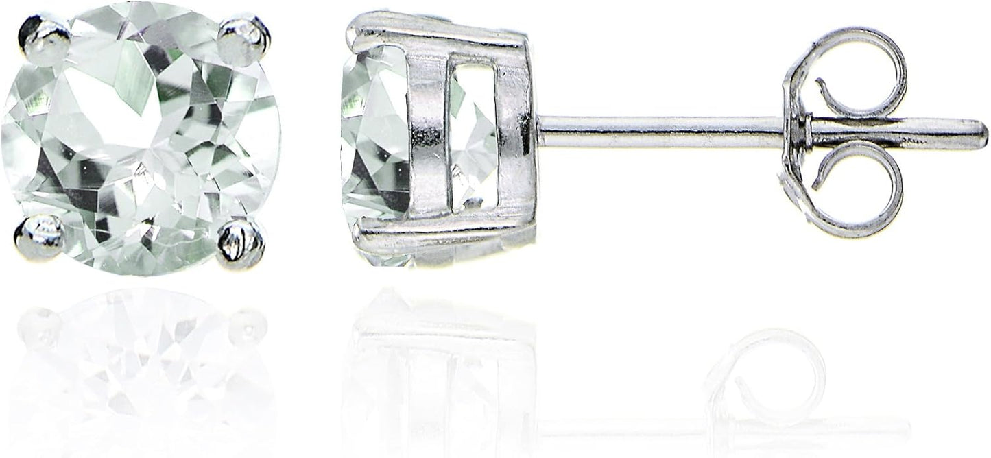 Jewelry Sets for Women, Necklace and Earring Sets for Women, Birthstone Jewelry, Genuine or Synthetic Gemstone, Round Solitaire, Pendant Necklace, Stud Earrings, Sterling Silver Jewelry or Gold Flash