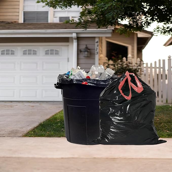 BEIDOU-PAC 30 Gallon Trash Bags Drawstring, 150 Count Bulk, Black | Unscented | Heavy Duty Multi-purpose Garbage Bags Can Liners for Business Home Kitchen Commercial and Industrial