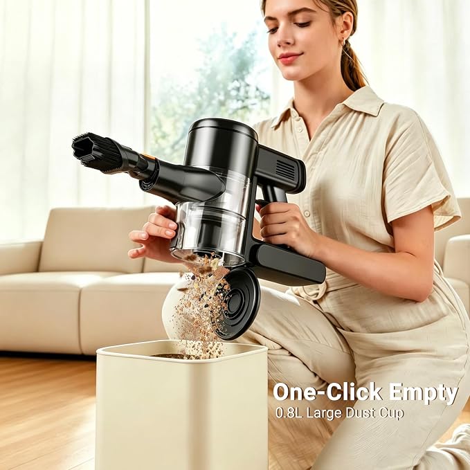 HOLOGO Cordless Vacuum Cleaner,40 Mins Runtime Lightweight Stick Vacuum Cordless,Self-Standing,Powerful Suction, Anti-Tangle Brush,Rechargeable Battery Vacuum for Carpet,Pet Hair,Hardwood Floor.