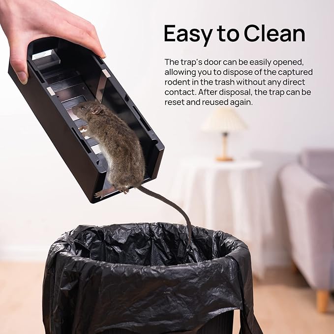 Electric Rat Trap,Mouse Trap Indoor,Powerful Voltage Instantly Kills Rats and Mice,Upgraded Rodent Zapper for a Pest-Free Home 0808