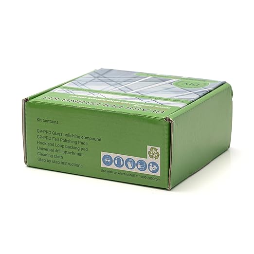 Glass Polish (3'') Glass Polishing Kit for Use with Electric Drill on All Glass Surfaces - GP21002