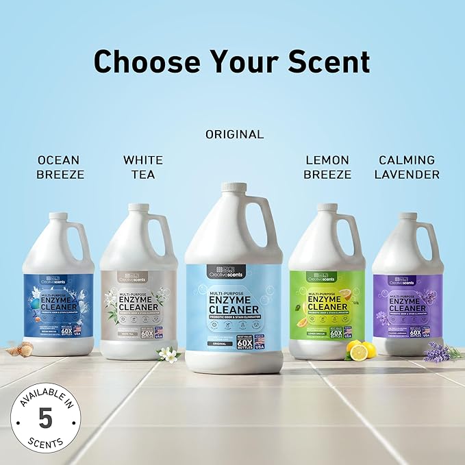 Creative Scents Multipurpose Enzyme Cleaner & Odor Remover | Super Concentrated for Floor, Carpet, Drain | Pet Urine Odor Eliminator | Enzyme Cleaner for Cat Urine & Dog Poop | 1 Gallon - Original