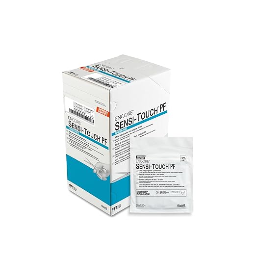 Ansell ENCORE Sensi-Touch PF Natural Latex Gloves, Powder-Free With Micro-Textured Finish - Size 6.5, Natural (Case)