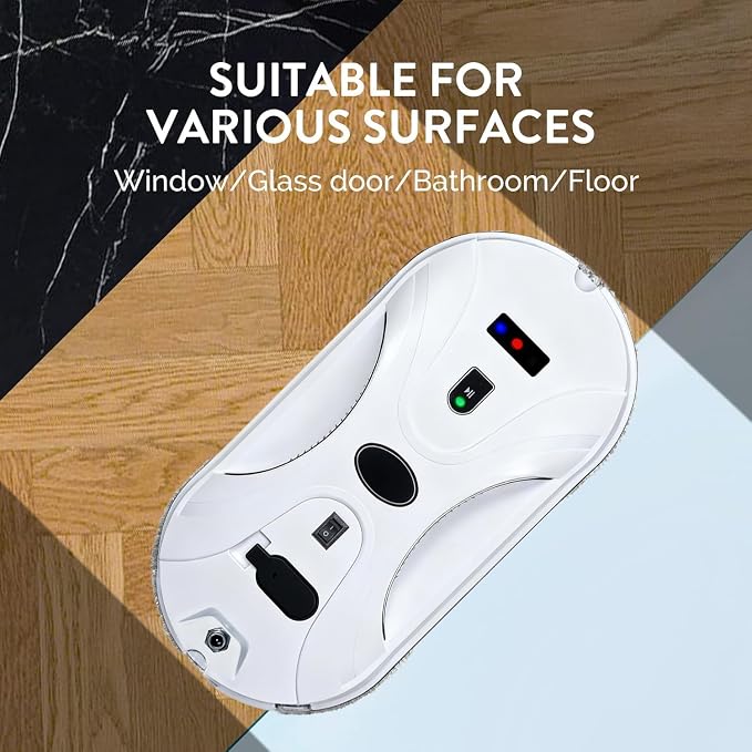 Patiixie Robotic Window Cleaner with 3-Layer Safety AI Path Planing Navigation, 3200Pa Strong Suction & UPS Anti-Drop, Perfect for High-Rise Windows, Glass Doors, Gift for Parents