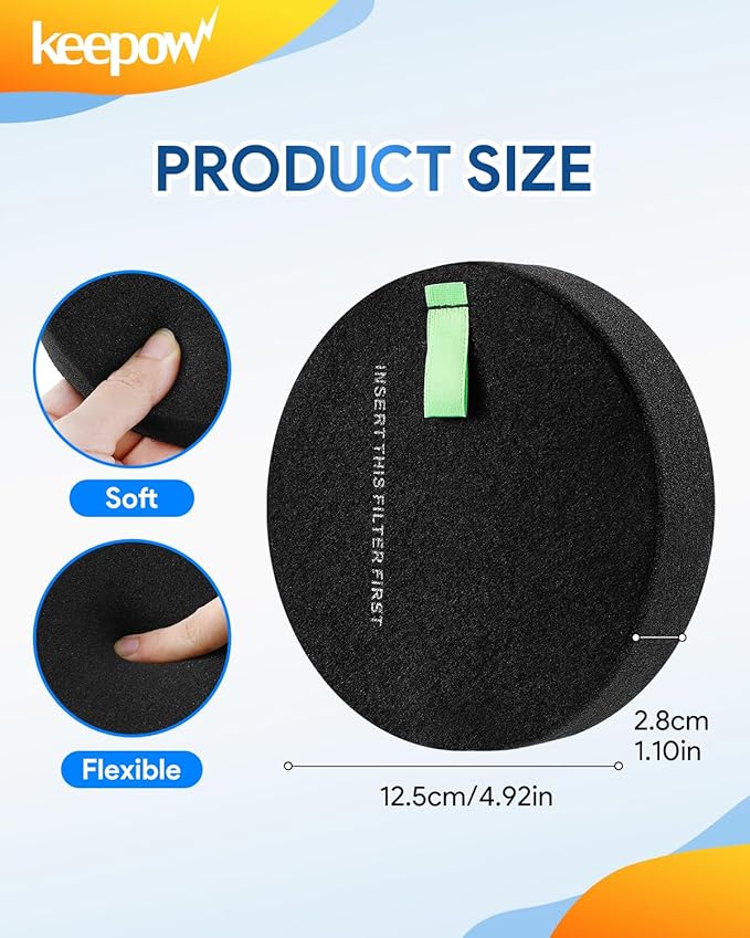 KEEPOW 3774F Vacuum Filters Compatible with Bissell 3774F 39883 3418 3415 3402 3404 3774 3774G 3775 3409 Pet Hair Eraser and PowerLifte Upright Vacuums, Part # 1635630 & 1635629, 2 Pack