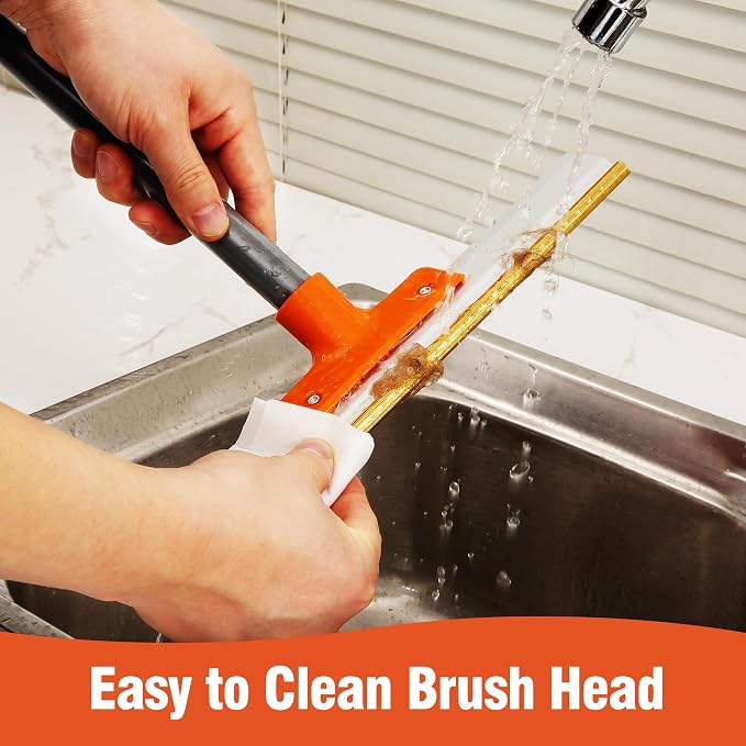 CLEANHOME Extendable Pet Hair Remover - Carpet Rake for Dog Cat Fur | Extendable handle-no bending. Stiff bristles lift embedded pet hair, lint from carpets, rugs, couches, furniture.