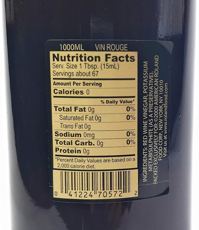 Roland Red Wine Vinegar, 33.8 OZ