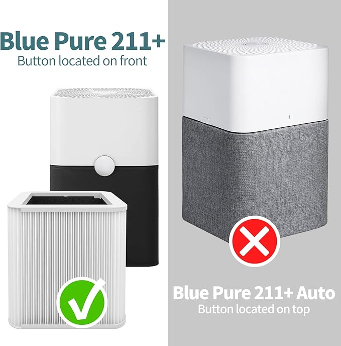 3-Pack Replacement Filter Compatible with Blue Pure 211+ Air Purifier, H13 True HEPA Replacement Filters Foldable Particle and Odor-Reducing Filter
