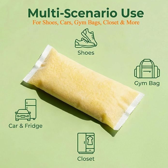 PurifyLogix Lemon Fresh Shoe Deodorizer, Natural Long-Lasting Powerful Odor Absorber for All Footwear, also Purifies Air in Closets, Gym Bags and Pet Areas, Odor Eliminator, 6PCS