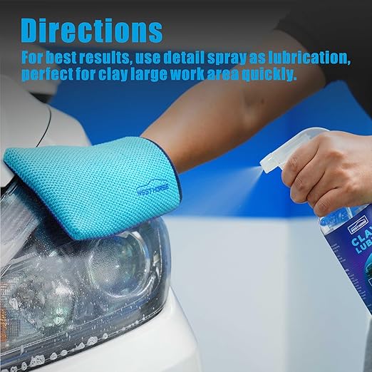 Auto Detailing Clay Mitt 2-Pack, Detailing Clay Bar Mitt for Paint, Glass, Wheels, Car Claying, Paint Prep for Wax, Polish and Sealant (8.7in. x 5.7in, Purple,2PCS)