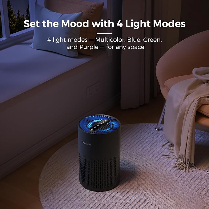 Purivortex PX500 Air Purifier 2-Pack Bundle, Black and White, HEPA Air Purifiers for Bedroom and Home