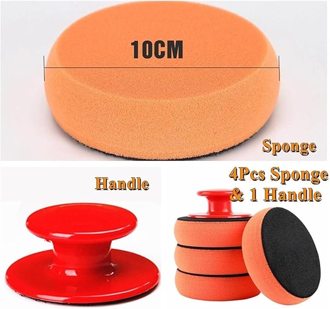 Car Wash Wax Polish Pad Polishing Sponge Cleaning Cloth Microfiber Applicator,Compatible for Auto Polisher Waxing(Spong-1pcs)