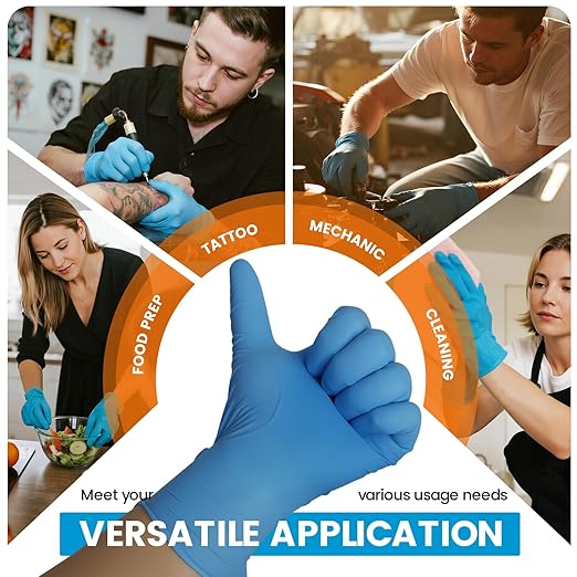 ANBOSON Nitrile Exam Gloves 6mil – Latex-Free, Powder-Free, Textured for Cleaning and Food Handling(Blue of 1000, Medium)